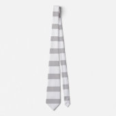 Cravate Rayures de bonbon modernes gris blanc (Devant)