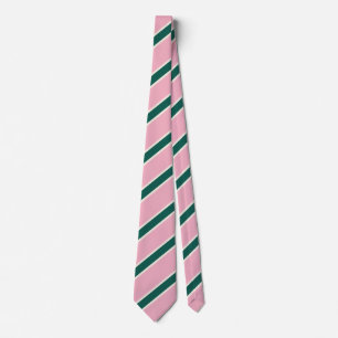 Cravate Rayures de bonbon rose et vert