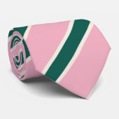 Cravate Rayures de bonbon rose et vert (Roulé)