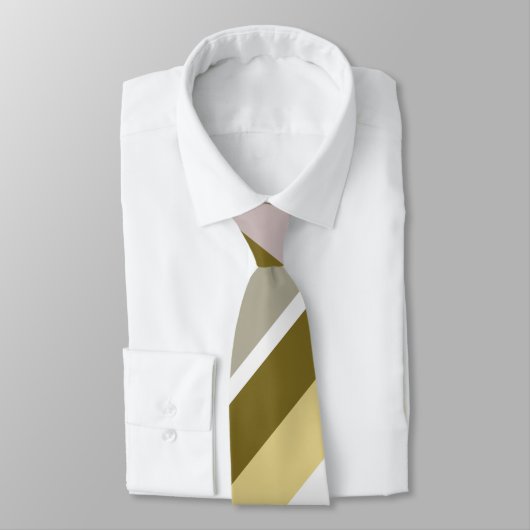 Cravate Rayures de brun, beiges et grises rustiques (Attaché)