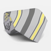 Cravate Rayures de couleur jaune gris stripes yellow grey  (Roulé)