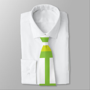 Cravate Rayures de couleur vert citron blanc