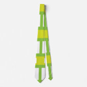 Cravate Rayures de couleur vert citron blanc (Devant)