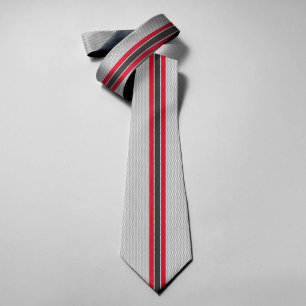 Cravate Rayures de course noir et rouge Sporty Minimaliste