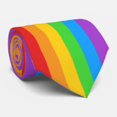 Cravate Rayures de fierté : Drapeau arc-en-ciel vertical (Roulé)