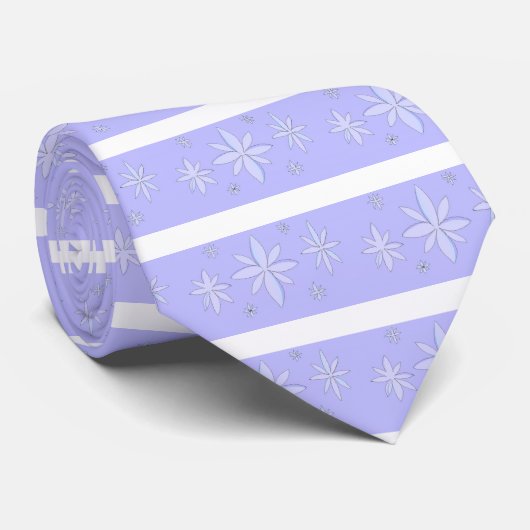 Cravate Rayures de flocon de neige cool (Roulé)
