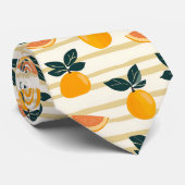 Cravate Rayures de Méditerranée Citron & Pamplemousse Rose (Roulé)