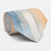 Cravate Rayures de pêche à la crème bleue (Roulé)