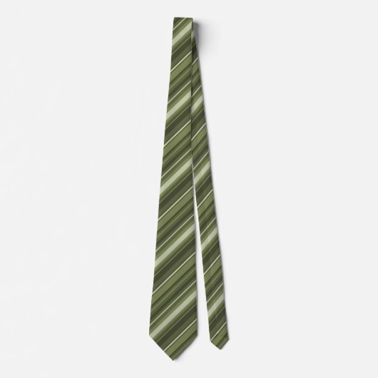 Cravate Rayures de vert olive (Devant)
