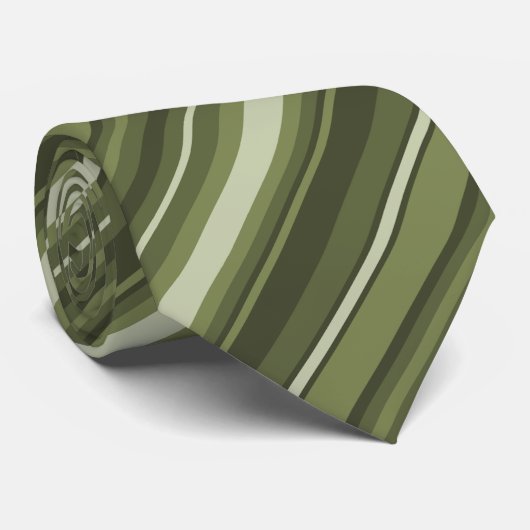 Cravate Rayures de vert olive (Roulé)