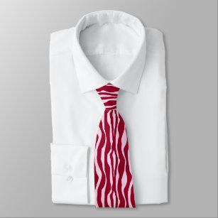 Cravate Rayures de zèbre - Bourgogne et rose