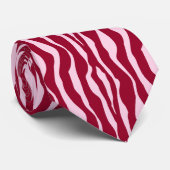 Cravate Rayures de zèbre - Bourgogne et rose (Roulé)
