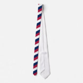 Cravate Rayures diagonales blanches et bleues rouges (Dos)