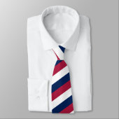Cravate Rayures diagonales blanches et bleues rouges (Attaché)
