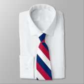 Cravate Rayures diagonales blanches et bleues rouges (Attaché)
