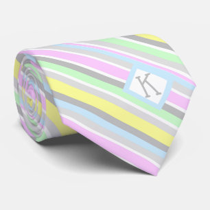 Cravate Rayures diagonales en pastel décorées d'un