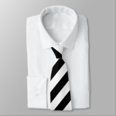 Cravate Rayures diagonales noires et blanches (Attaché)