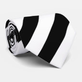 Cravate Rayures diagonales noires et blanches (Roulé)