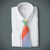 Cravate Rayures diagonales Pastel Rainbow