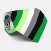 Cravate Rayures du drapeau aromantique (Roulé)