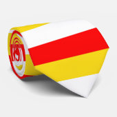 Cravate rayures du drapeau de Guernsey rouge jaune blanc m (Roulé)