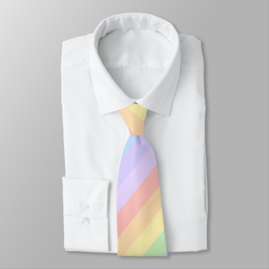 Cravate Rayures en pastel d'arc-en-ciel (Attaché)