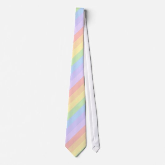 Cravate Rayures en pastel d'arc-en-ciel (Devant)