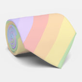 Cravate Rayures en pastel d'arc-en-ciel (Roulé)