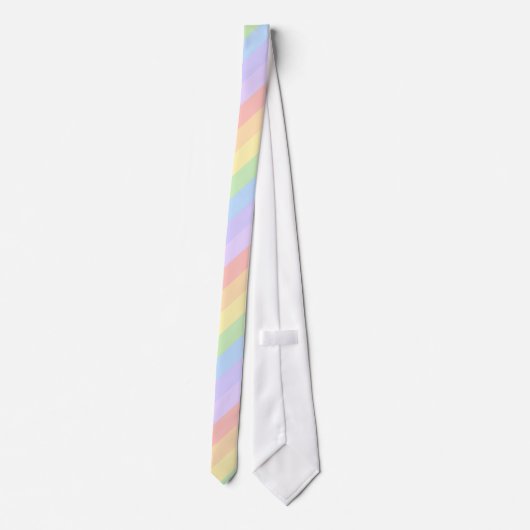 Cravate Rayures en pastel d'arc-en-ciel (Dos)