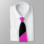 Cravate Rayures épaisses de rose et de noir (Attaché)