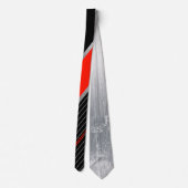 Cravate Rayures fines rouges, noires et blanches (Dos)