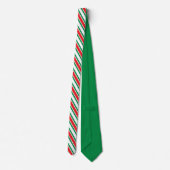 Cravate Rayures géométriques de Noël rouge vert (Dos)