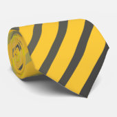 Cravate Rayures gris-jaune stripes gray grey yellow (Roulé)