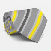 Cravate Rayures gris-jaune stripes gray grey yellow (Roulé)