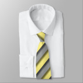 Cravate Rayures gris-jaune stripes yellow gray grey (Attaché)