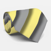 Cravate Rayures gris-jaune stripes yellow gray grey (Roulé)