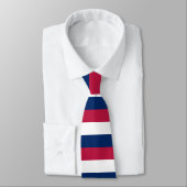 Cravate Rayures horizontales blanches et bleues rouges (Attaché)