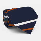 Cravate Rayures horizontales de marine et de rouille (Roulé)
