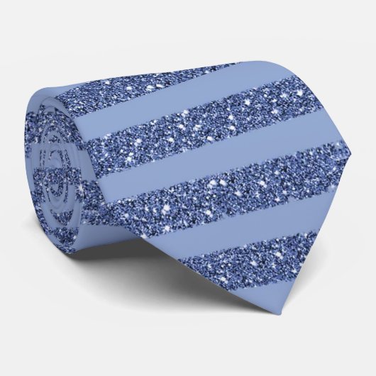 Cravate Rayures horizontales de style paillettes indigo fo (Roulé)