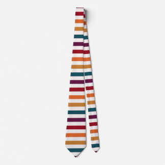 Cravate Rayures horizontales multicolores automne rétro