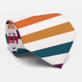 Cravate Rayures horizontales multicolores automne rétro (Roulé)