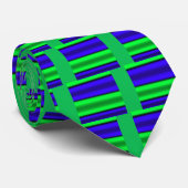 Cravate Rayures horizontales vertes et bleues (Roulé)