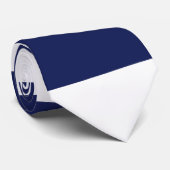 Cravate Rayures irrégulières - Bleu et Blanc (Roulé)