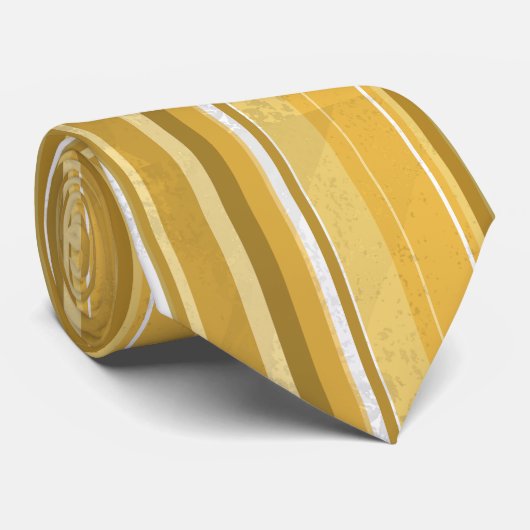 Cravate Rayures Jaune (Roulé)