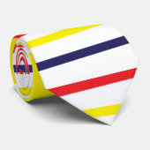 Cravate Rayures Jaune Bleu Rouge Motif (Roulé)