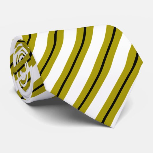 Cravate rayures Jaune-noires (Roulé)