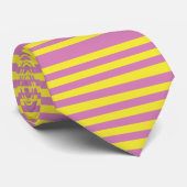 Cravate Rayures Jaune Rose (Roulé)