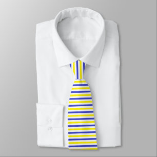 Cravate Rayures jaunes, blanches et bleues