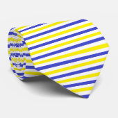 Cravate Rayures jaunes, blanches et bleues (Roulé)