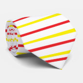Cravate Rayures jaunes et rouges (Roulé)